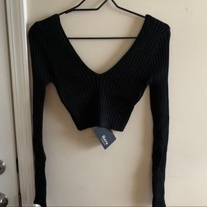 OOTDFash Kimmy Long Sleeve Top (Black)